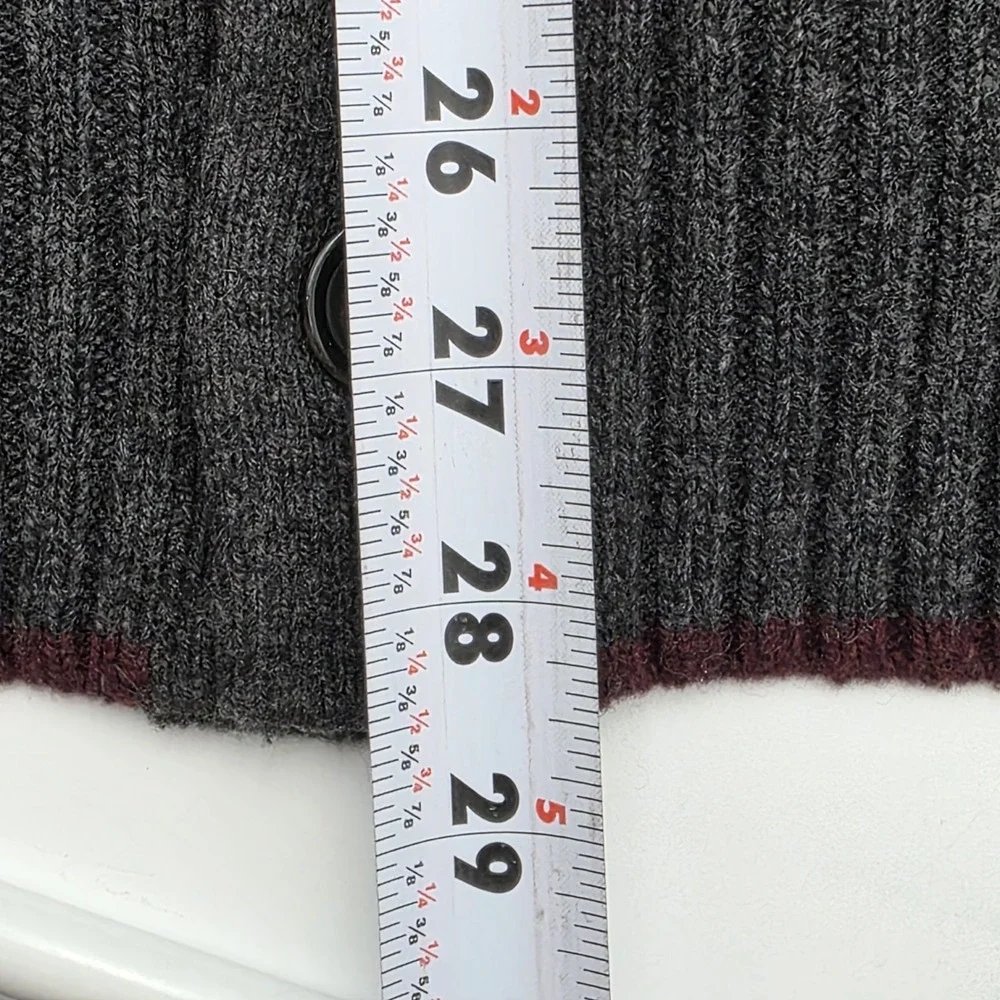 Banana Republic Men's Size L Gray Merino Wool Blend Cardigan‎ Sweater Mock Neck